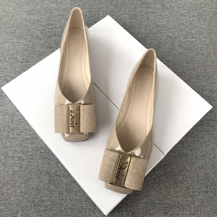 Giày Búp Bê Da Bóng Mũi Vuông Đế Mềm Thời Trang Xuân Thu Hàn Quốc 2023 Cho Nữ