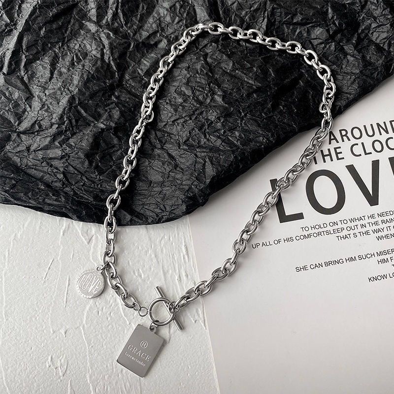 Vòng cổ Titan Phong Cách Harajuku Âu Mỹ Cá Tính Cho Nam Nữ