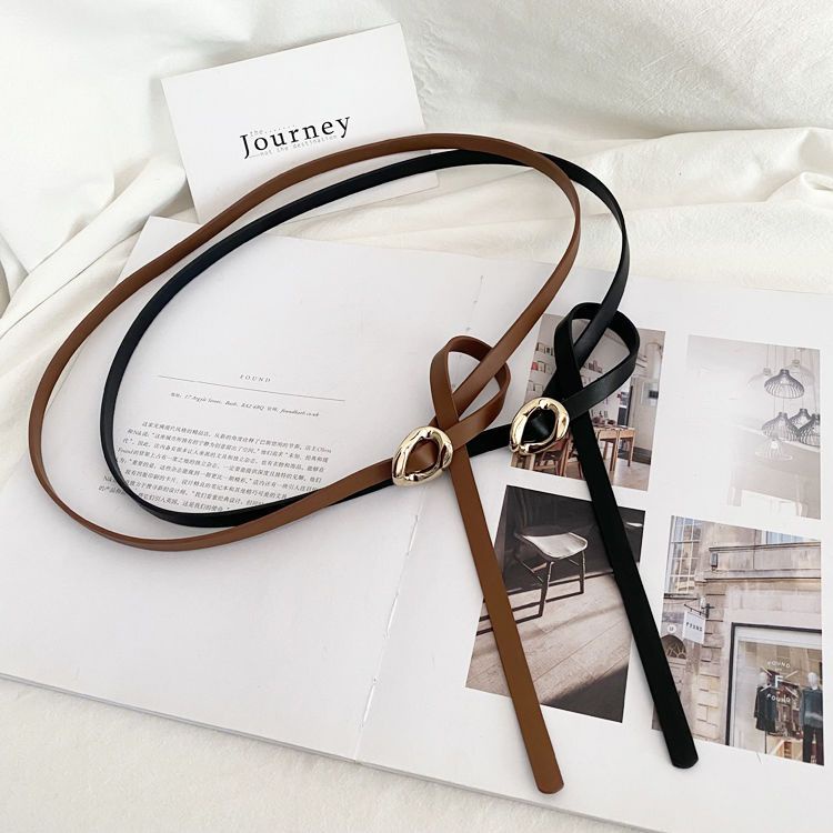 Thắt Lưng Mỏng Phối Dây Xích Phong Cách Cổ Điển Thời Trang Cho Nữ