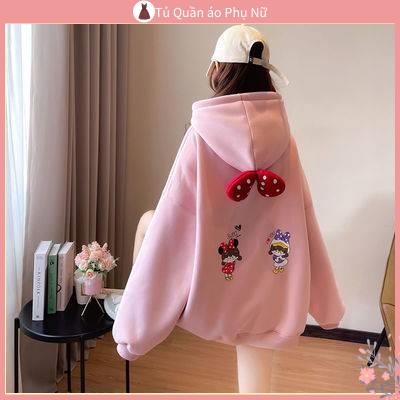 O Cardigan Kho C Áo Khoác Hoodie Nhung Dày Dáng Rộng Có Khóa Kéo Phong Cách Hàn Quốc Thời Trang Thu Đông Dành Cho Nữ