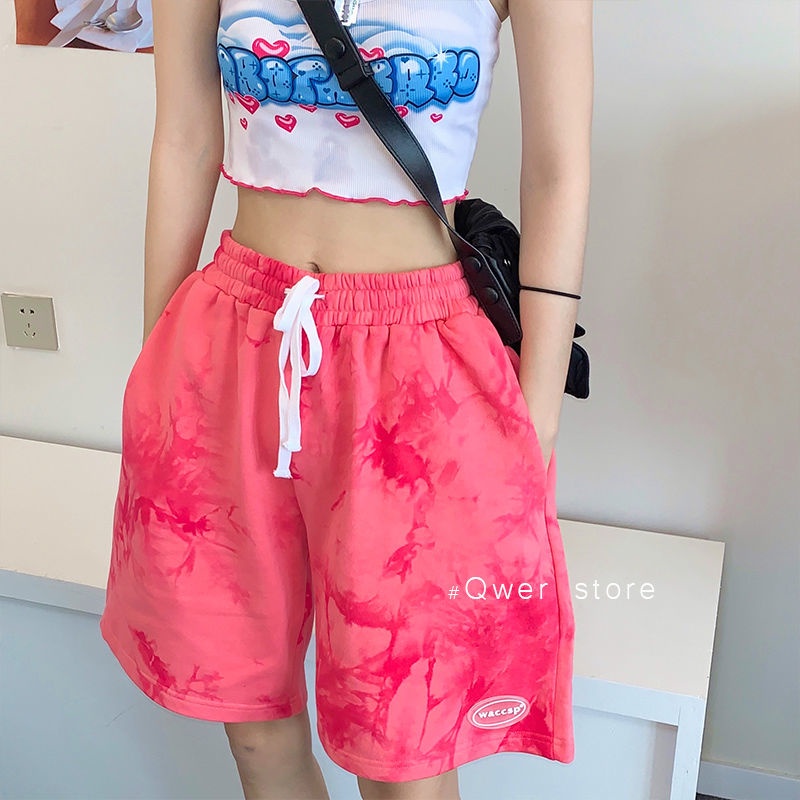 Quần Short Dáng Suông Màu Nhuộm Phong Cách Thời Trang Mới Cho Cặp Đôi