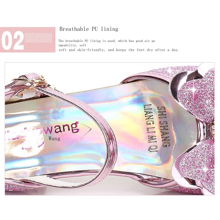 Xăng đan Cao Gót Hở Mũi Thời Trang Mùa Hè Hàn Quốc 2023 Dành Cho Bé Gái Cinderella