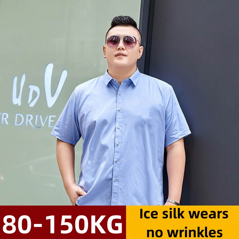 Size 43-50 2023 cỡ lớn áo thun nam ngắn tay áo sơ mi nam cỡ lớn áo sơ mi công sở nam mỏng