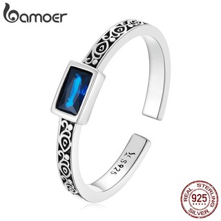 Nhẫn Bamoer SCR768 bằng bạc sterling 925 đính đá ziron hình chữ nhật