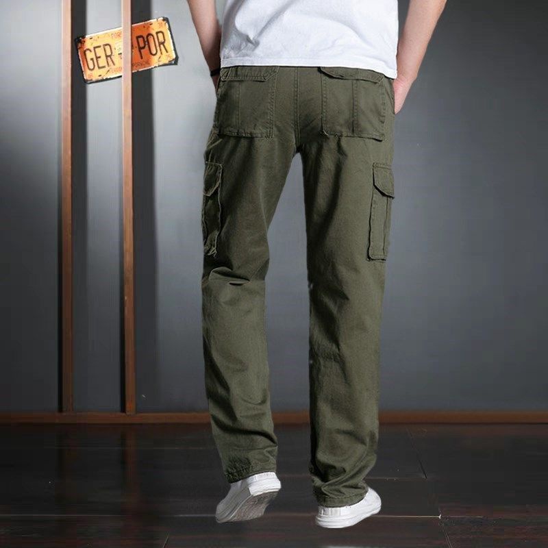 Quần dài thời trang đi làm nam dày S-4XL quần nam nhiều túi cạp co giãn quần âu rộng rãi