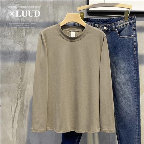 Áo Thun Tay Dài Cổ Tròn Màu Trơn Đơn Giản Thời Trang Xuân Thu Cho Nam