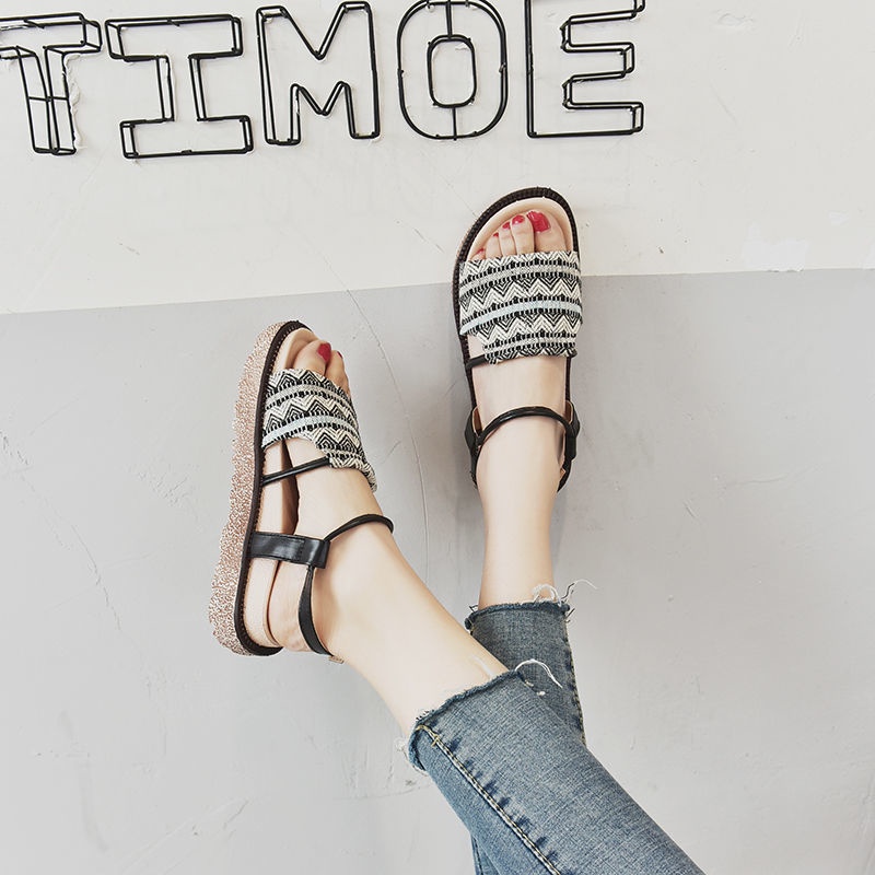 Giày Sandal Đế Bằng Thiết Kế Một Dây Hợp Thời Trang Cho Nữ