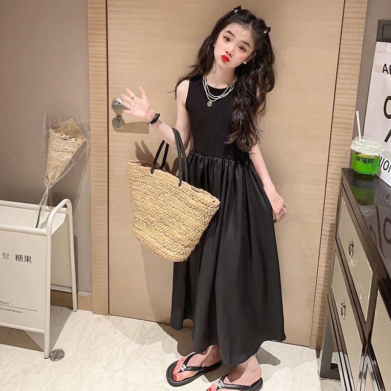 Đầm Dài Sát Nách Thời Trang Mùa Hè 2023 Phong Cách Mới Cao Cấp Dành Cho Bé Gái