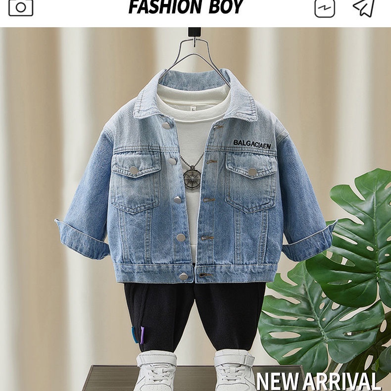 Áo Khoác Denim Phong Cách Hàn Quốc Thời Trang Xuân Thu 2023 Mới Cho Bé Trai