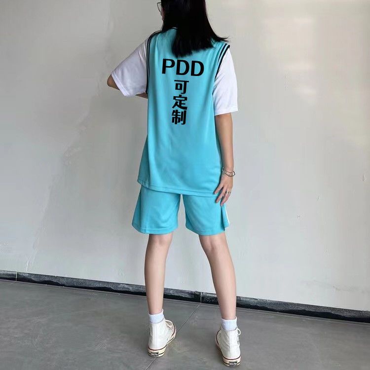 Bộ Đồng Phục Bóng Rổ Áo Tay Ngắn Phối Quần Short Giả Hai Lớp Cá Tính Cho Nam Và Nữ