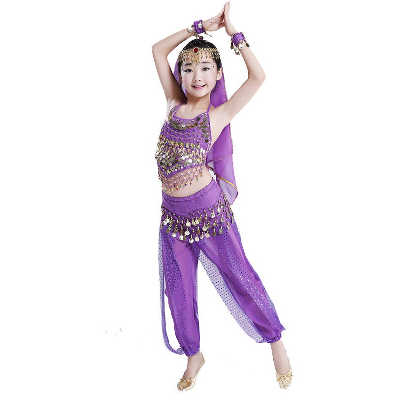 Đầm Múa Bụng Phong Cách Ấn Độ Xinh Xắn Cho Bé Gái