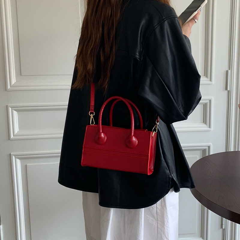 Túi xách đeo chéo IELGY dáng vuông nhỏ gọn phong cách cổ điển thời trang đơn giản dây tháo rời được dài 125cm