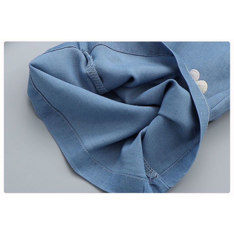 Quần Denim Ống Rộng Thời Trang Mùa Hè Dễ Thương Cho Bé Gái