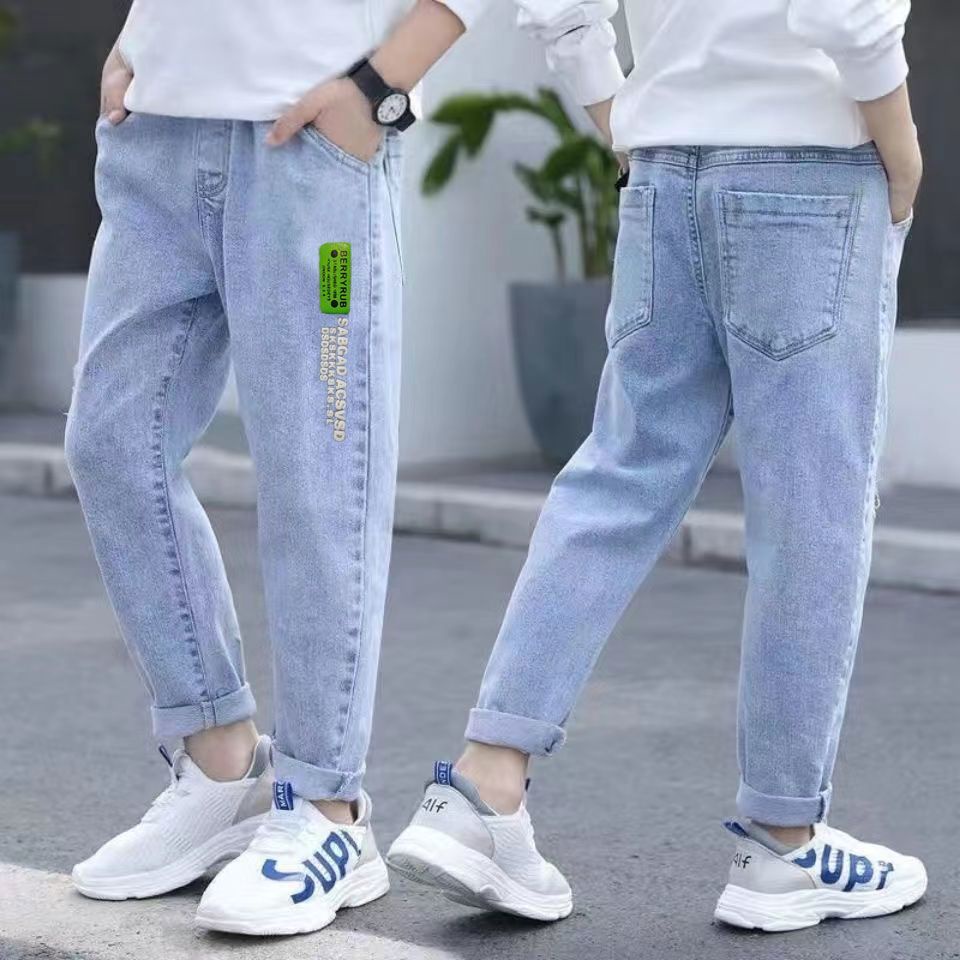 Quần Jean / kanak-kanak Dáng Rộng Phong Cách Hàn Quốc Thời Trang Mùa Xuân 2023 Mới Cho Bé Trai