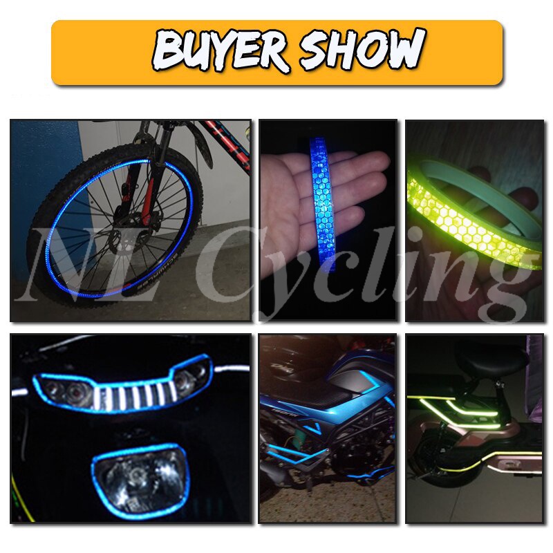 Miếng Dán Phản Quang Dài 8M Bằng PVC Cảnh Báo An Toàn Cho Xe Đạp / Xe Hơi