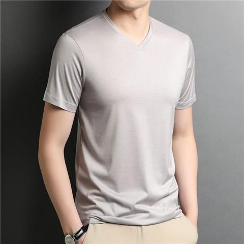 Áo Thun Tay Ngắn Cổ Chữ V Màu Sắc Đơn Giản Thoáng Khí Thời Trang Mùa Hè Cho Nam