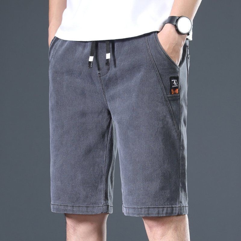 Quần Short Denim Lưng Thun Ống Rộng Thời Trang Mùa Hè Dành Cho Nam