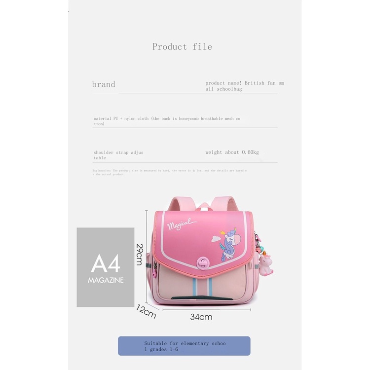 Ba Lô Đi Học Siêu Nhẹ Thời Trang Mới 2023 Cho Bé Gái Lớp 1-3 - 6