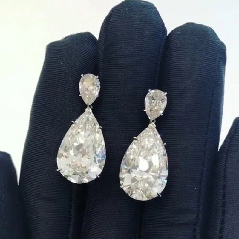 Bông Tai Đính Đá Zircon Phong Cách Âu Mỹ Cho Cô Dâu