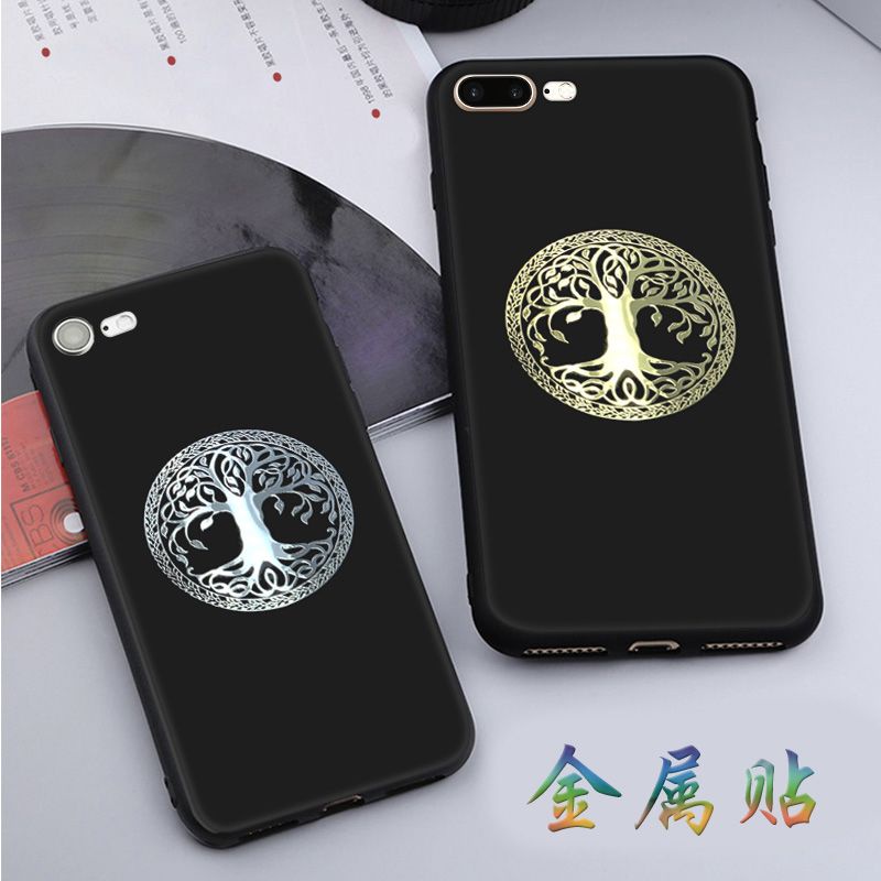 Sticker Dán Trang Trí Điện Thoại Bằng Kim Loại Họa Tiết tree of life of life