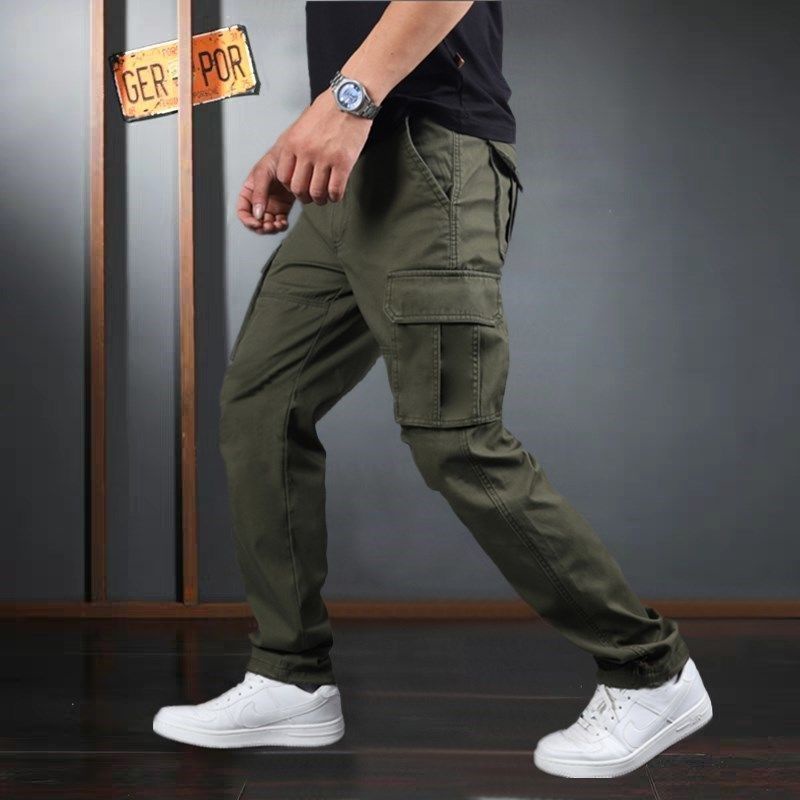 Quần dài thời trang đi làm nam dày S-4XL quần nam nhiều túi cạp co giãn quần âu rộng rãi