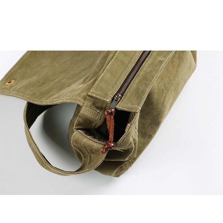 Túi Đeo Chéo Vải Canvas Phong Cách Mỹ Cổ Điển Mẫu Mới Dành Cho Nam Nữ