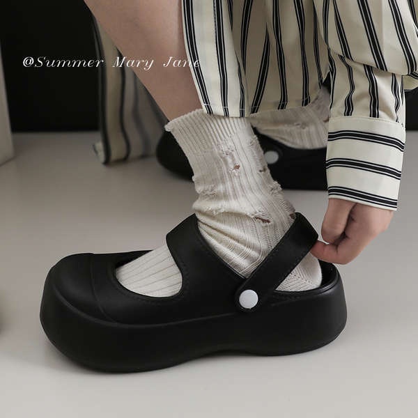Mary Jane Dép Nhựa EVA Chống Trượt Phong Cách Hàn Quốc Thời Trang Mùa Hè Cho Nữ