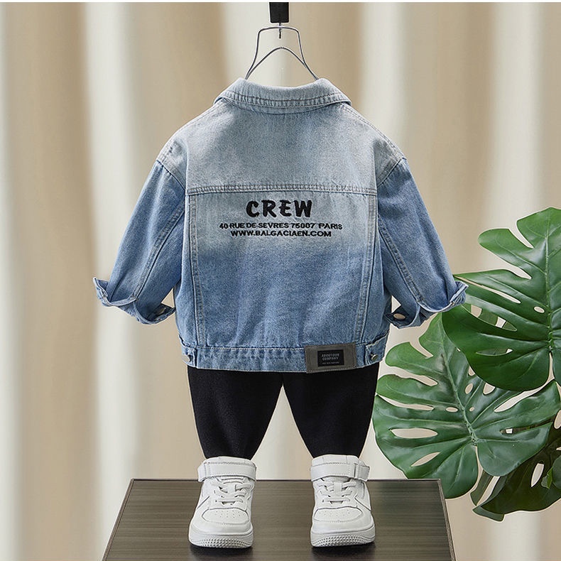 Áo Khoác Denim Phong Cách Hàn Quốc Thời Trang Xuân Thu 2023 Mới Cho Bé Trai