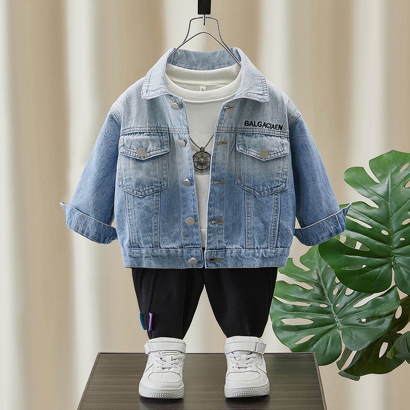 Áo Khoác Denim Phong Cách Hàn Quốc Thời Trang Xuân Thu 2023 Mới Cho Bé Trai