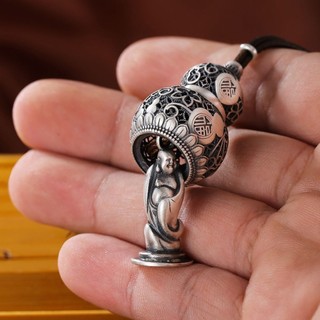 999 bạc nguyên chất vàng bầu tượng phật bà quan âm mặt dây chuyền nam sterling bạc vòng cổ nữ mặt dây chuyền trang sức cổ điển cặp đôi mặt dây chuyền 8.17