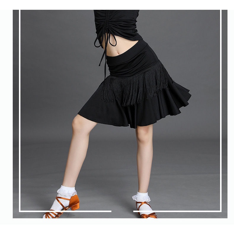 Chân Váy Khiêu Vũ latin Phối Tua Rua Thời Trang Dành Cho Bé Gái 8.18