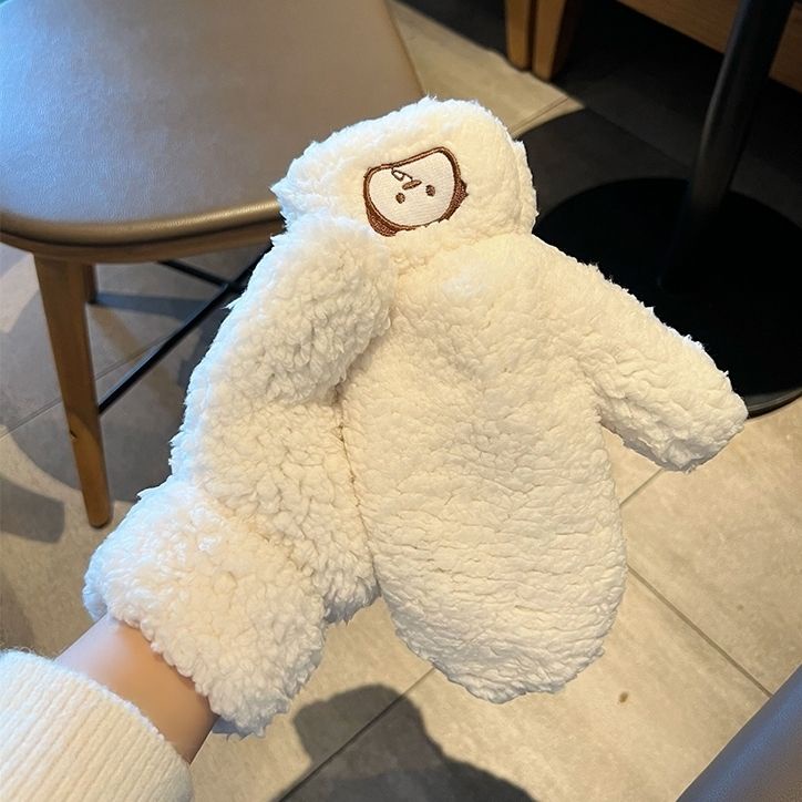 Găng Tay Bông Dày Dặn Giữ Ấm Mùa Đông Thêu Họa Tiết Dễ Thương Phong Cách Hàn Quốc Cho Nữ