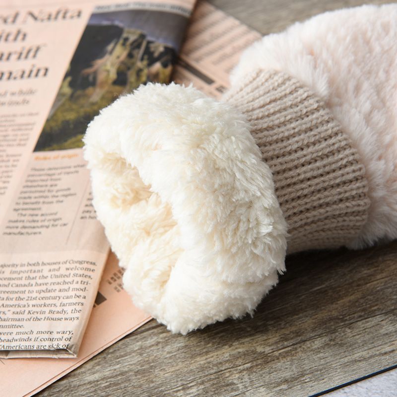 Găng Tay cotton Hở Ngón Giữ Ấm Mùa Đông Phong Cách Hàn Quốc Cho Nữ