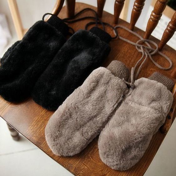 Găng Tay cotton Hở Ngón Giữ Ấm Mùa Đông Phong Cách Hàn Quốc Cho Nữ