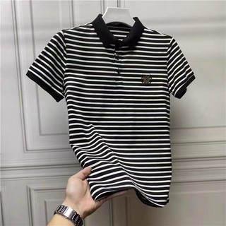Áo thun polo kẻ sọc thêu họa tiết độc đáo thời trang cho nam 9.6