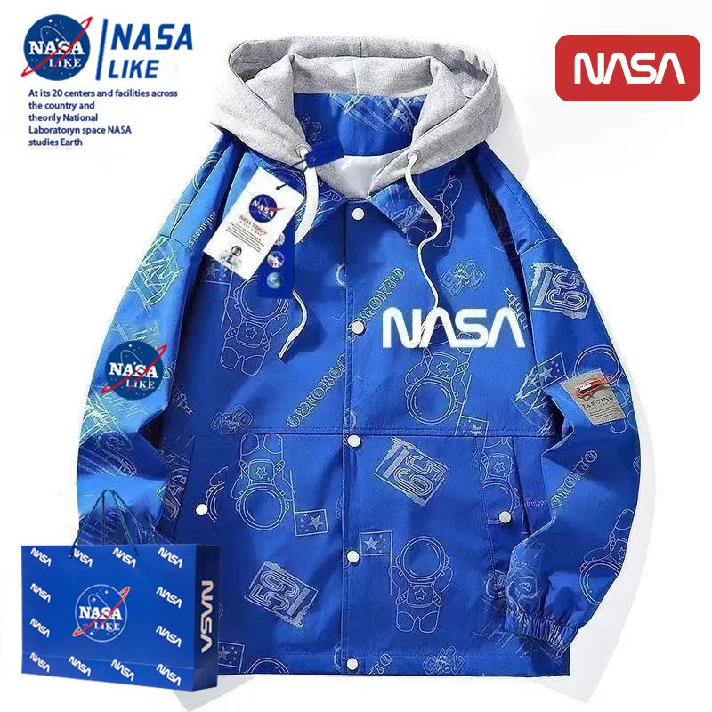 Nasa Áo Khoác Gió Giả Hai Lớp Có Mũ Trùm Phong Cách Mới Chính Hãng Cho Nam Và Nữ