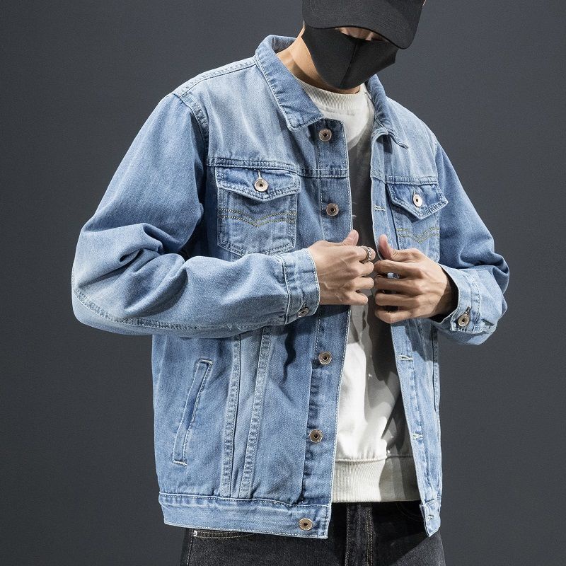 S-4XL Áo khoác bò áo thời trang phong cách Hàn Quốc mẫu mới năm 2023 cho nam áo khoác công sở thường ngày lót nhung