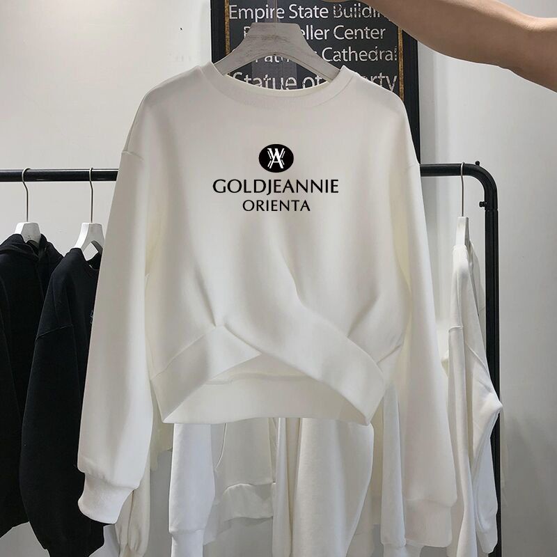 Áo Hoodie Tay Dài Dáng Rộng Thiết Kế Đơn Giản Thời Trang Xuân Thu Mới Cho Nữ