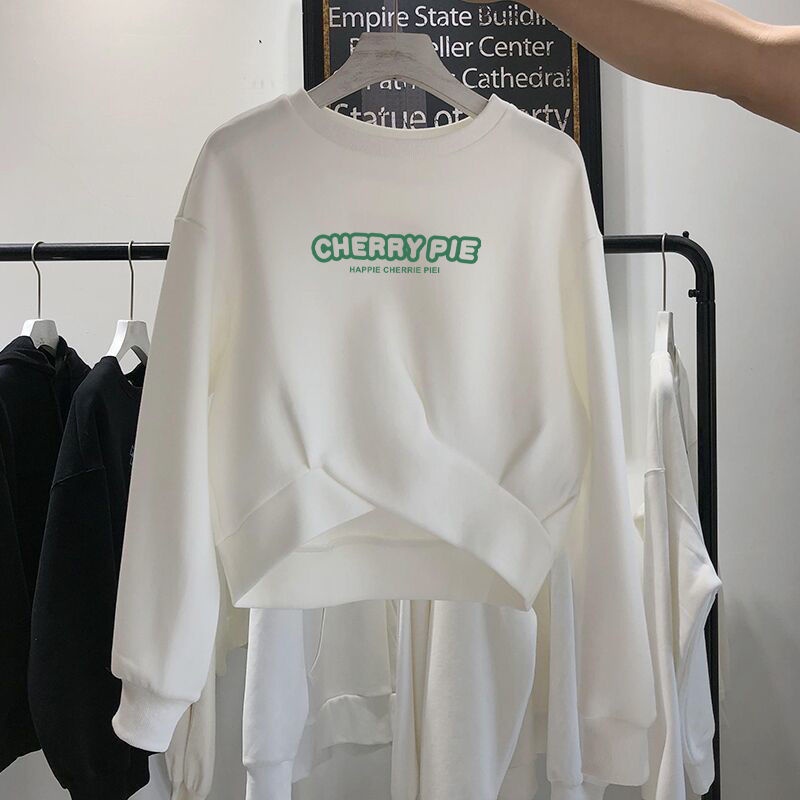 Áo Hoodie Tay Dài Dáng Rộng Thiết Kế Đơn Giản Thời Trang Xuân Thu Mới Cho Nữ