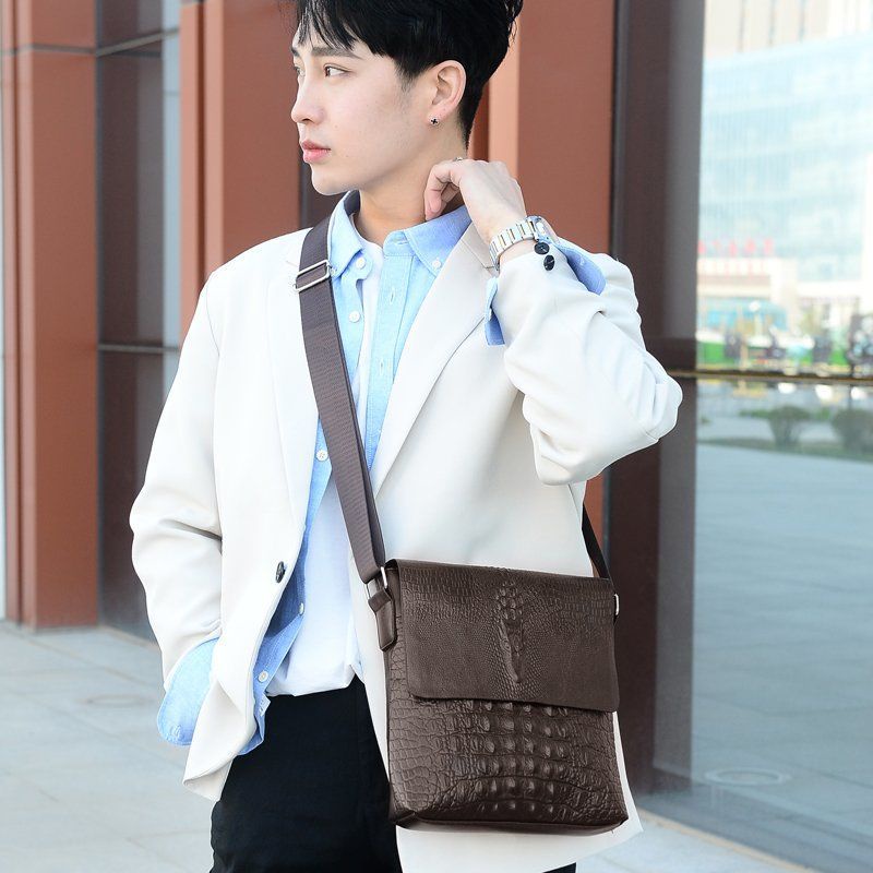 Mới Túi Đeo Chéo Giả Da Cá Sấu Thời Trang Nam
