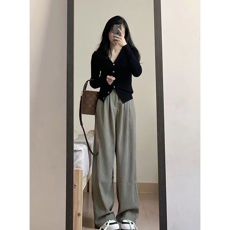 Bộ Áo Tay Dài Dáng Rộng + Quần Dài Phong Cách Phương Tây Cho Nữ