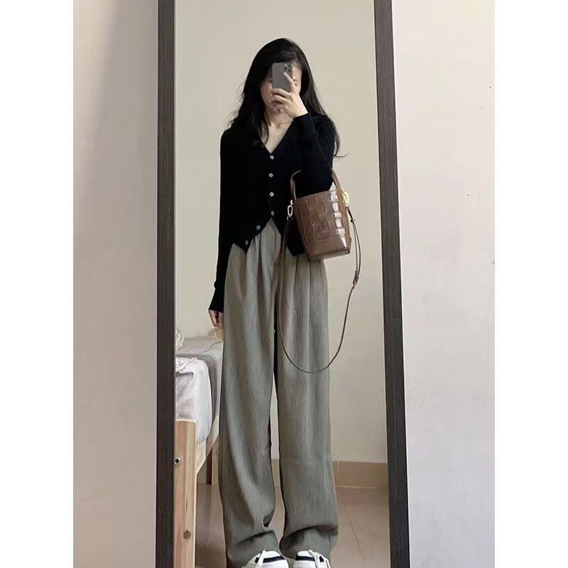 Bộ Áo Tay Dài Dáng Rộng + Quần Dài Phong Cách Phương Tây Cho Nữ