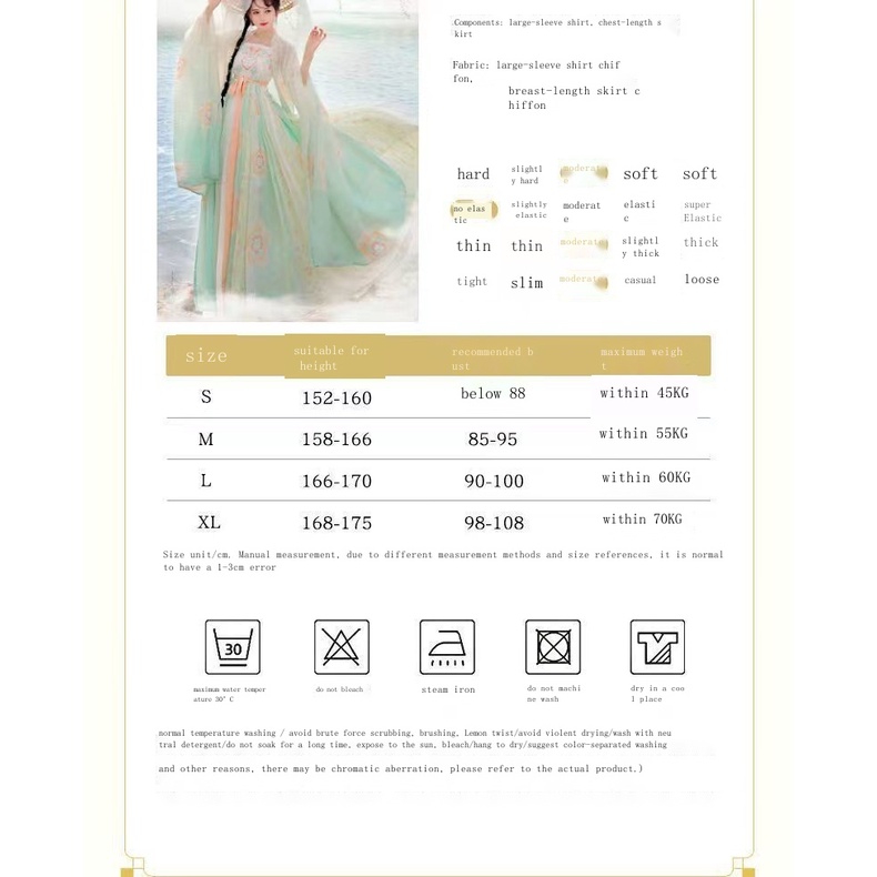 Hàng Có Sẵn!  Váy Hán Phục Tay Rộng Phong Cách Trung Hoa Chính Hãng tang- made myrobalan Cho Nữ