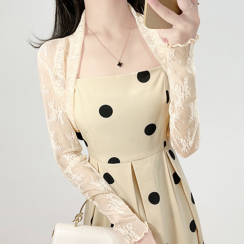 Áo Khoác Ren Lưới Tay Dài Chống Nắng Cao Cấp Thời Trang Mùa Hè Dành Cho Nữ