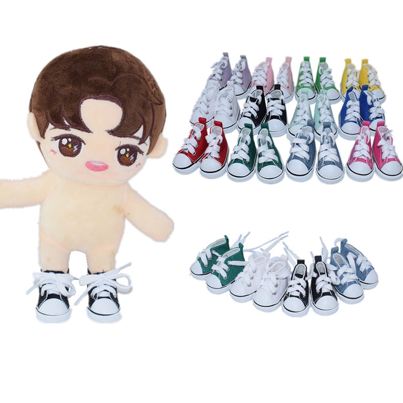 Giày Vải canvas Phối Dây Cột Dài 20cm Dành Cho Búp Bê exo