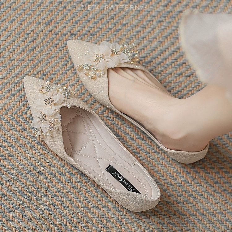 Giày Búp Bê Đế Bằng Mũi Nhọn Thời Trang Mùa Hè Cho Nữ