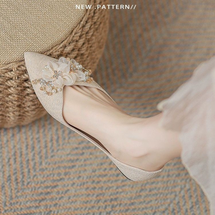 Giày Búp Bê Đế Bằng Mũi Nhọn Thời Trang Mùa Hè Cho Nữ