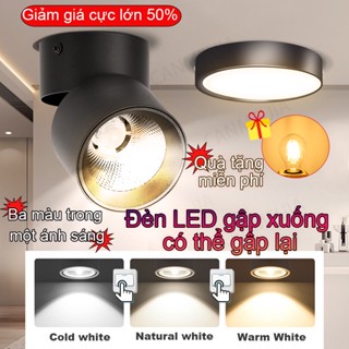 đèn trần 3 màu  gấp gọn 15W đèn led treo tường đèn trần phòng khách 10W đèn phòng trang trí phòng ban shop quần áo