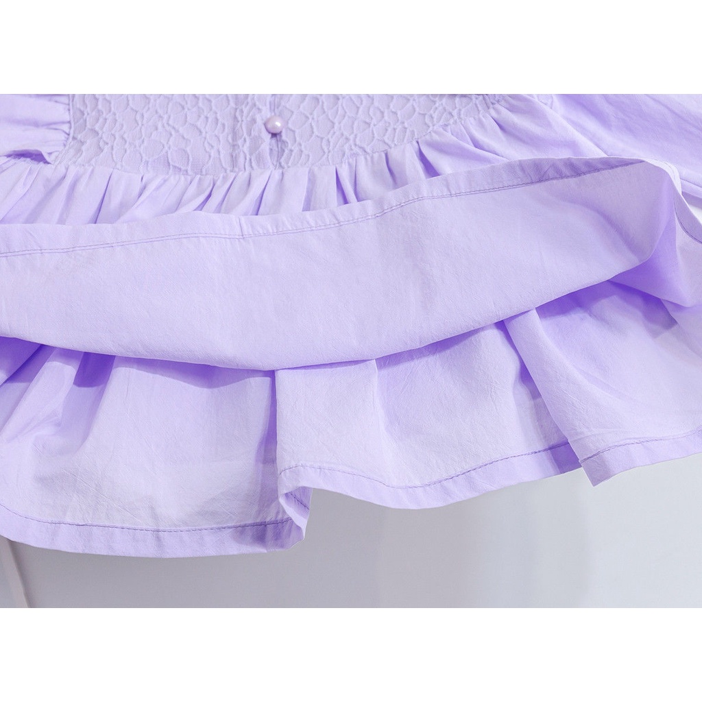 Áo Sơ Mi Tay Dài Màu Trơn Mẫu Mới 2023 Thời Trang Xuân Thu Cho Bé Gái