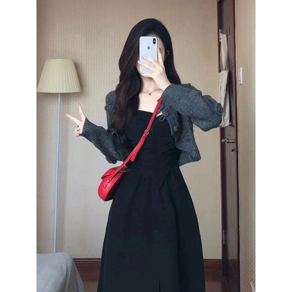 Đầm Dài Hai Dây Dệt Kim Thời Trang Cao Cấp Dành Cho Nữ